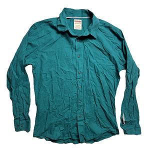 Wrangler Shirt Long Sleeve Green Plaid Cotton Button Up Men Size Large